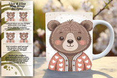 RICH 11oz Mug Wrap PNG Design , Valenines Animals Product Image 1