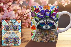 Sublimation Wrap: Fun Raccoon &amp; Floral Design Product Image 1