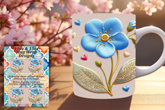 GRACEFUL 11oz PNG Mug Wrap Design , 3D Flower Product Image 1