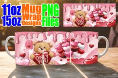 Vibrant hues 11oz 15oz mug wrap, Love Bear Product Image 1