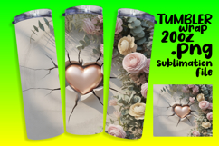 CUSTOM 20oz Tumbler Design for DIY , 3D Heart Product Image 1