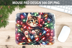 Cat Mouse pad Sublimation - Christmas Animal PNG Design Product Image 1