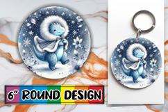 Radiant Round Coaster Design, Cute Dino Product Image 1