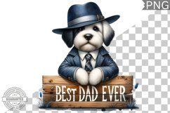 Best Dad Ever Sublimation - Father's Day Dog Clipart PNG Product Image 1