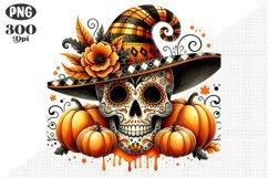 Halloween Skull Sublimation - Clipart PNG Design Product Image 1