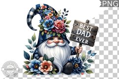 Best Dad Ever Sublimation - Father's Day Gnome Clipart PNG Product Image 1