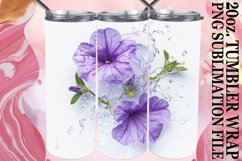 Oceanic Tranquility: Floral Water Design - 20oz Tumbler Product Image 1