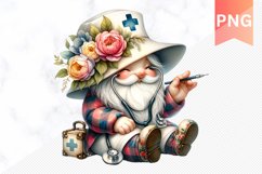 Floral Nurse Gnome Sublimation - Nurse Gnome Sublimation Product Image 1