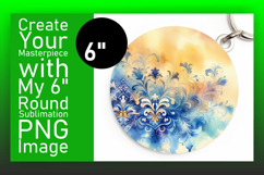 Bright Round Design Keychain Template , Watercolor Patter Product Image 1
