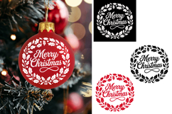 Merry Christmas Christmas Ornament Ball, Christmas Svg Png Product Image 1