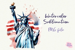 Statue of Liberty PNG 4th of July Watercolor Clipart Product Image 4