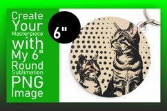 Colorful Kitty Sublimation: Round &amp; Keychain Fun Product Image 1