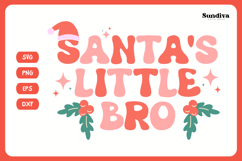 Funny Christmas Toddler Shirt Quote SVG | Santa's Little Bro Product Image 3
