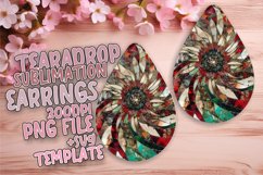 Sparkly Flower Teardrop Earring Sublimation Product Image 1