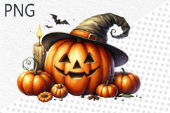 Halloween Pumpkins Sublimation - Clipart PNG Design Product Image 1