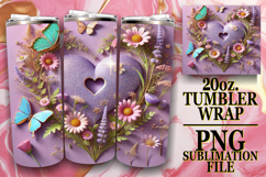 SWEET GIFT 20oz TUMBLER WRAP, 3D Heart Product Image 1