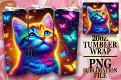 Bright Mornings 20oz tumbler wrap, Cat Product Image 1