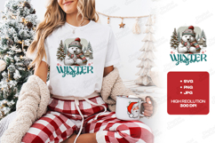 Cute Polar Bear Winter Season Christmas Sublimation PNG Product Image 2