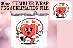 WHIMSICAL SUBLIMATION 20oz TUMBLER WRAP, Valenines Heart Product Image 1