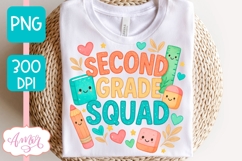 Second grade squad shirt PNG, Cute Second Grade Teacher PNG Product Image 2