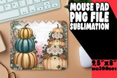 Cute Pumpkin with Floral Design Mouse Pad Sublimation Product Image 1