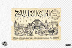 Old Zoo Tickets PNG illustrations Product Image 1