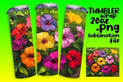 Sublimation Tumbler Wrap with Elegant Oil Flower Art Product Image 1