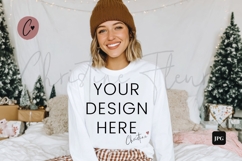 White Christmas Sweatshirt Mockup Product Image 1