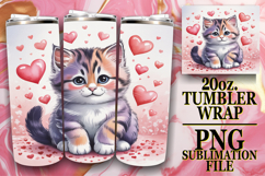 BRIGHT ESCAPES 20oz TUMBLER WRAP, Cat Valentin's Day Product Image 1
