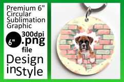 Cute Circle PNG Keychain Design , Cute Dog Product Image 1