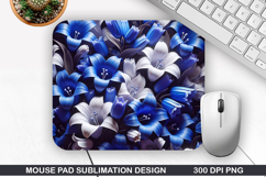 3D Flowers Mouse Pad Sublimation, Flowers Mouse Pad PNG Product Image 1