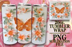 Spring Garden Butterfly Tumbler Wrap - 20oz 3D Art Product Image 1