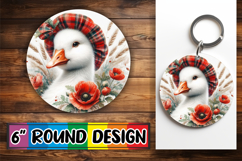 Cozy Circle Keychain Design PNG, Goose Product Image 1