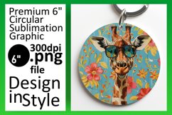 Spring-Themed Giraffe Round Design Sublimation Product Image 1