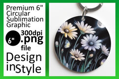 Sophisticated Round Design Keychain Template , Flowers Product Image 1