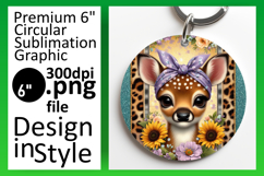 Chic Round Design Keychain Artwork , Cute Animals Product Image 1