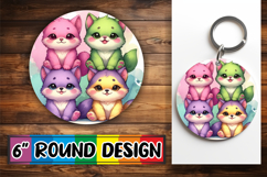 Whimsical Round Designs for Gifts PNG, Cute Animals Product Image 1