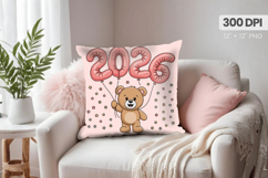 Happy New Year PNG Pillow, Festive New Year's Eve 2026 PNG Product Image 1