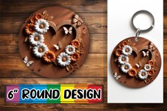 Radiant Sublimation Circle Ornaments, 3D Heart Product Image 1