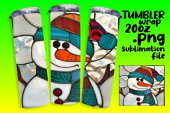 Christmas 3D Snowman Tumbler Wrap Design Product Image 1