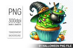 Spooky Cute Halloween Cupcakes Clipart PNG Bundle Product Image 4