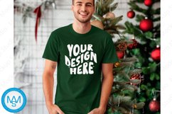 Green tshirt Mockup, Christmas tshirt Mockup, Green mockup Product Image 1