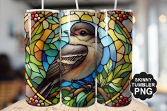 Eastern Phoebe Single Bird Stained Glass - Tumble Design Product Image 1