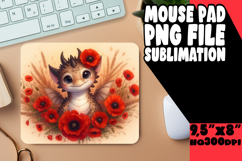 WHIMSICAL mouse PAD PNG Design, Dragon Product Image 1