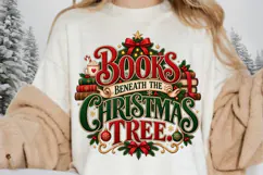 Books Beneath the Christmas Tree PNG, Christmas Book Lover Product Image 2