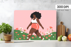 Afro Girl/Woman Melanin braided hair Cutting Board PNG Desig Product Image 1