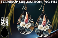 Cheerful Teardrop Earrings Art PNG, Leopard Prints Product Image 1