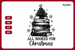 Christmas Bookish Quote SVG | All Booked for Christmas Product Image 3