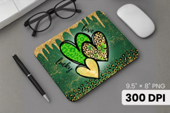Lucky Hearts Shamrock Love Mouse Pad PNG Sublimation Design Product Image 1