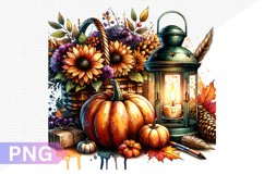 Autumn Harvest Pumpkin Sublimation - Pumpkin Clipart Design Product Image 1